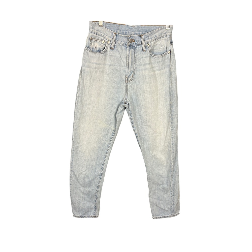 Madewell Size 29 The Perfect Summer Jean Light Wash Distressed High Rise Tapered